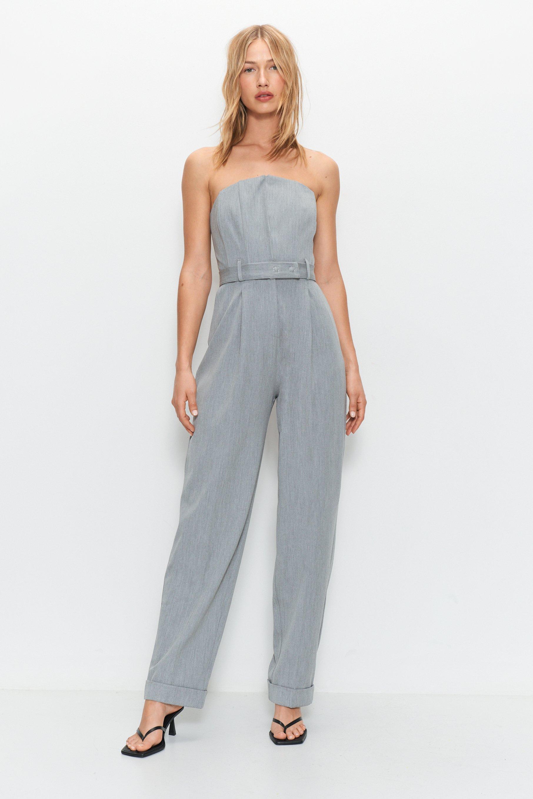 Light best sale gray jumpsuit